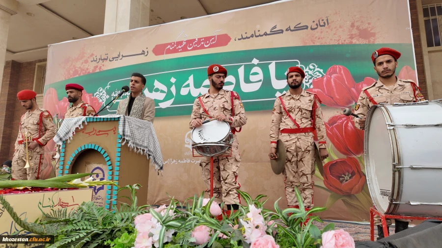 گزارش تصویری از مراسم تشییع شهید گمنام در پردیس حضرت فاطمه الزهرا(س) اهواز