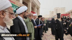 گزارش تصویری از مراسم تشییع شهید گمنام در پردیس حضرت فاطمه الزهرا(س) اهواز