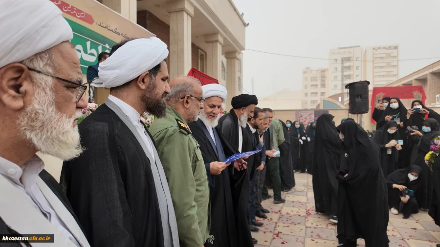 گزارش تصویری از مراسم تشییع شهید گمنام در پردیس حضرت فاطمه الزهرا(س) اهواز