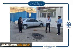 رفع مشکل فاضلاب خیابان آهنگری با پیگیری مسئولین دانشگاه 