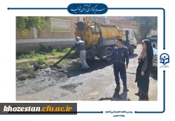 رفع مشکل فاضلاب خیابان آهنگری با پیگیری مسئولین دانشگاه 