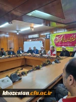 حضور فعال مدیریت دانشگاه فرهنگیان خوزستان و جمعی از اساتید در جمعیت هلال احمر و پیوستن به پویش ملی «جبهه مردمی ایران ما» 9