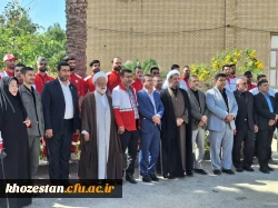 حضور فعال مدیریت دانشگاه فرهنگیان خوزستان و جمعی از اساتید در جمعیت هلال احمر و پیوستن به پویش ملی «جبهه مردمی ایران ما» 15