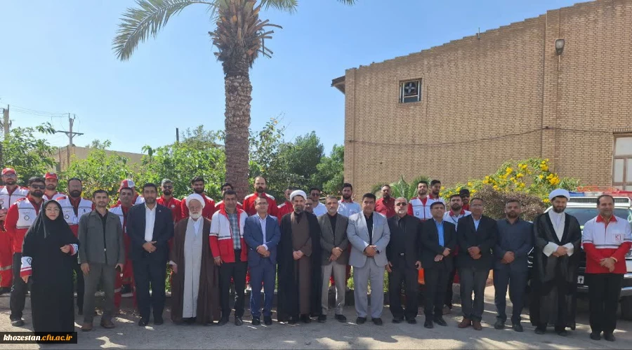 حضور فعال مدیریت دانشگاه فرهنگیان خوزستان و جمعی از اساتید در جمعیت هلال احمر و پیوستن به پویش ملی «جبهه مردمی ایران ما» 19